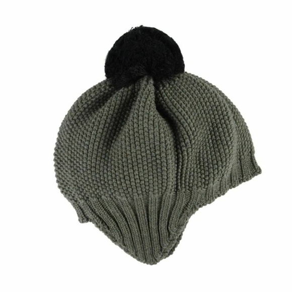 Emporio Armani EA7 Unisex Olive Green Wool Hat